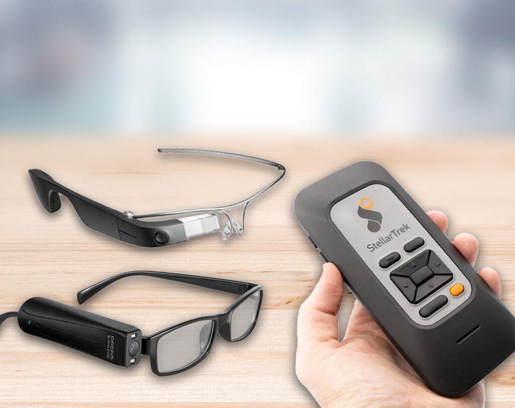 Zwei elektronische Brillen und ein mobiles Assistenzsystem