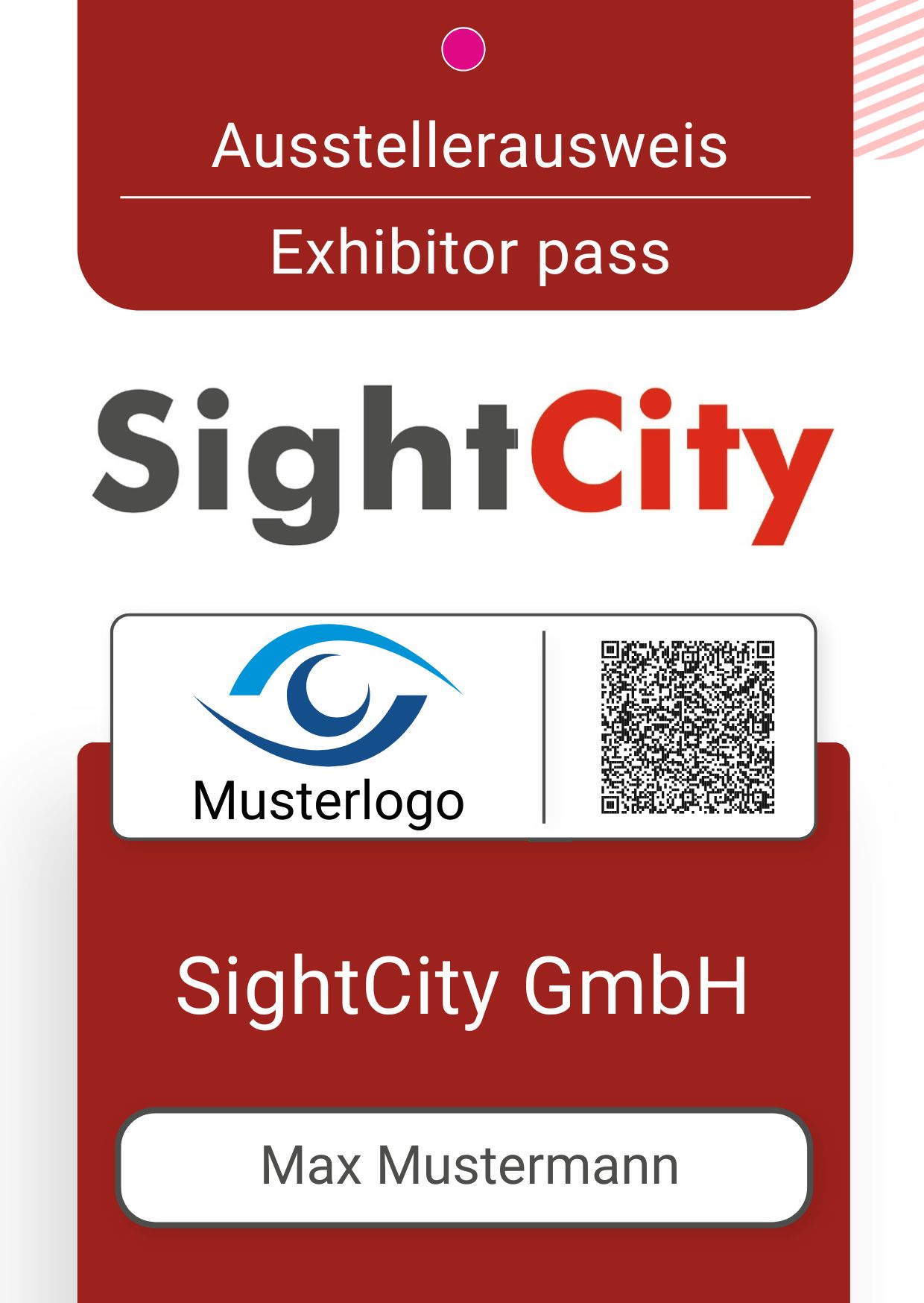 Exhibitor badge with personalisation