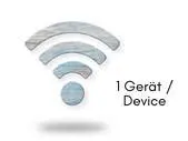 WLAN Icon mit Text "1 Gerät/Device"