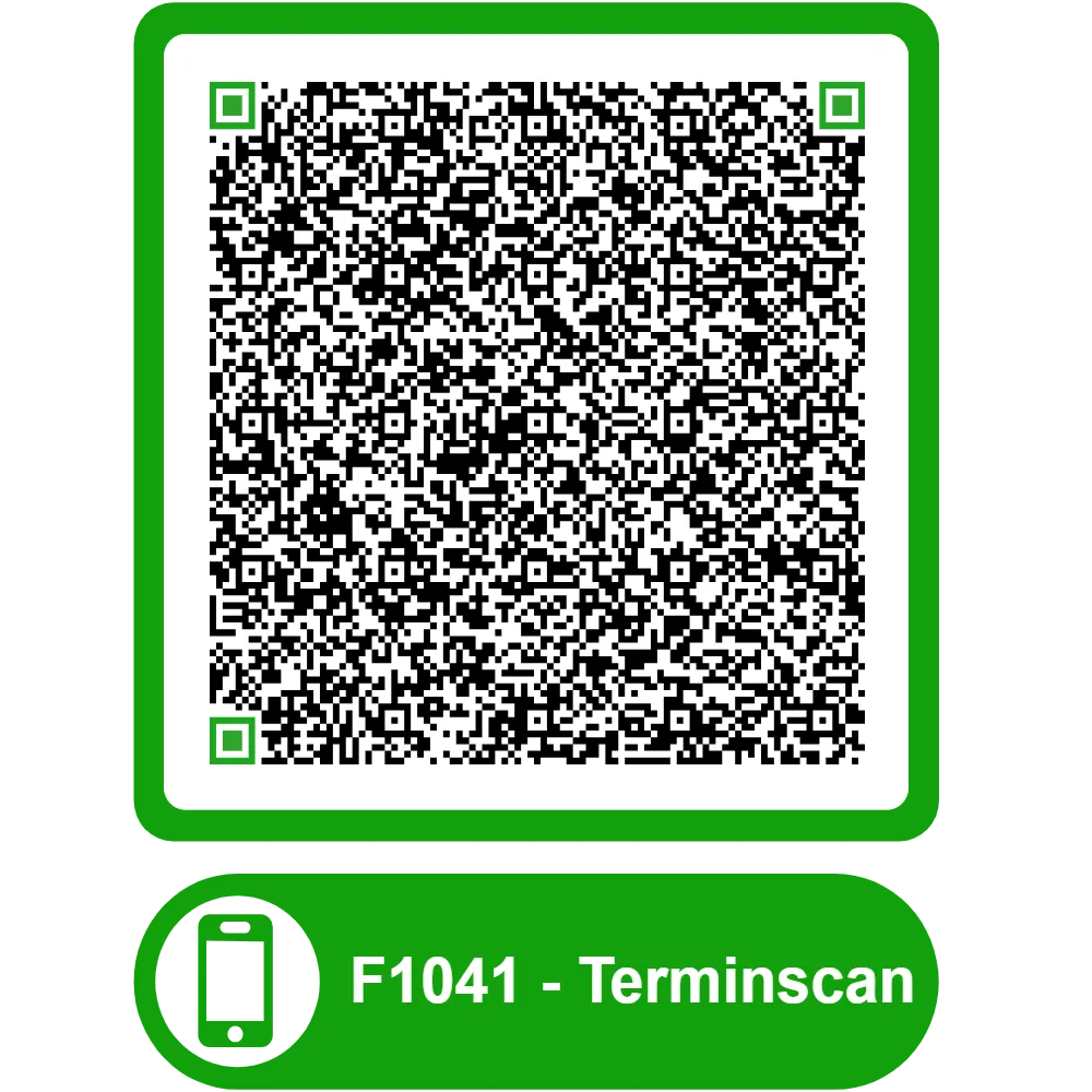 Scannable QR code for the appointment