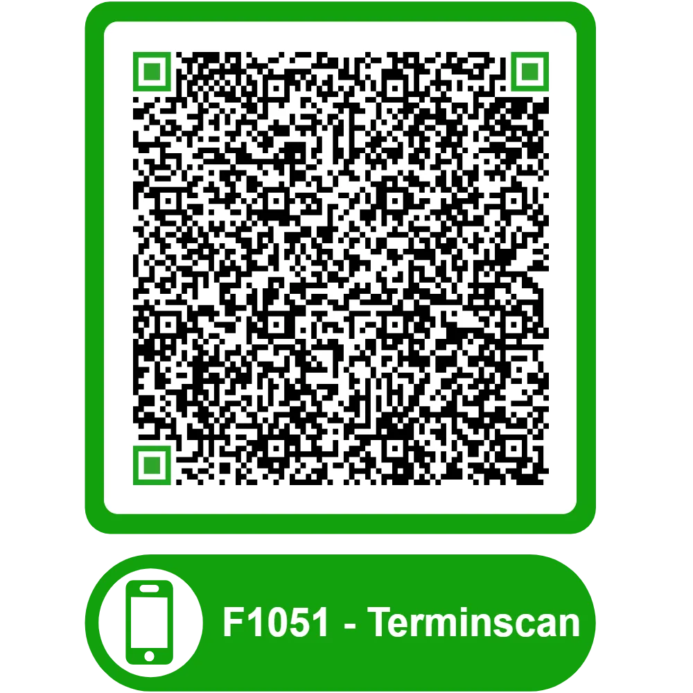 Scannable QR code for the appointment