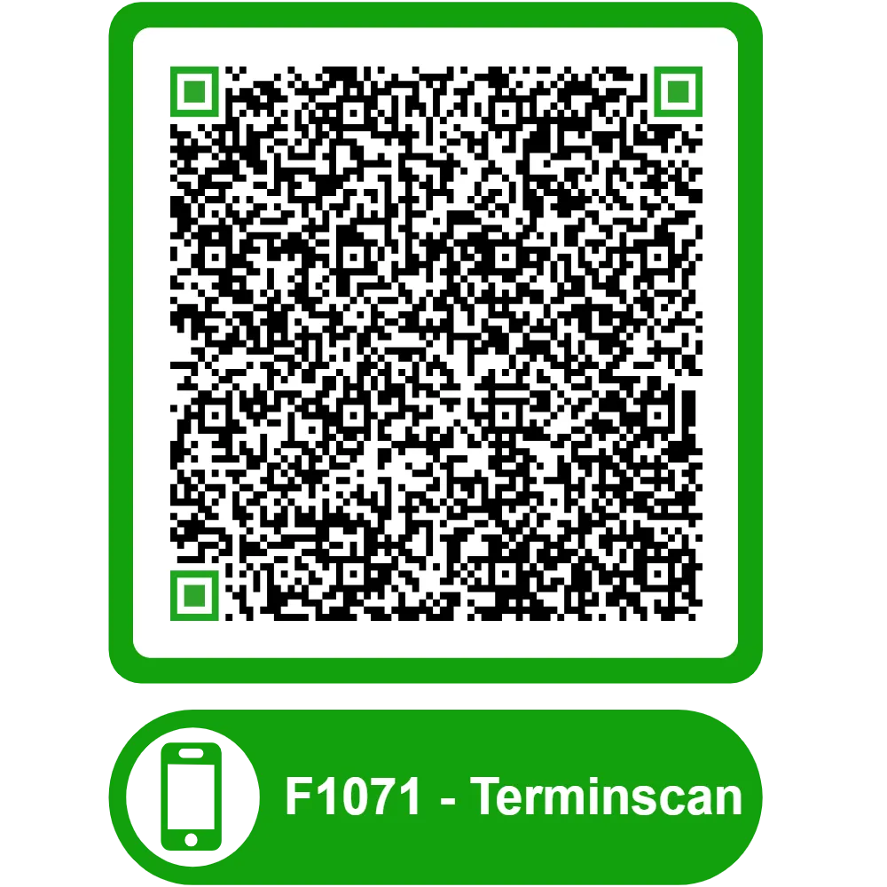 Scannbarer QR Code zum Termin