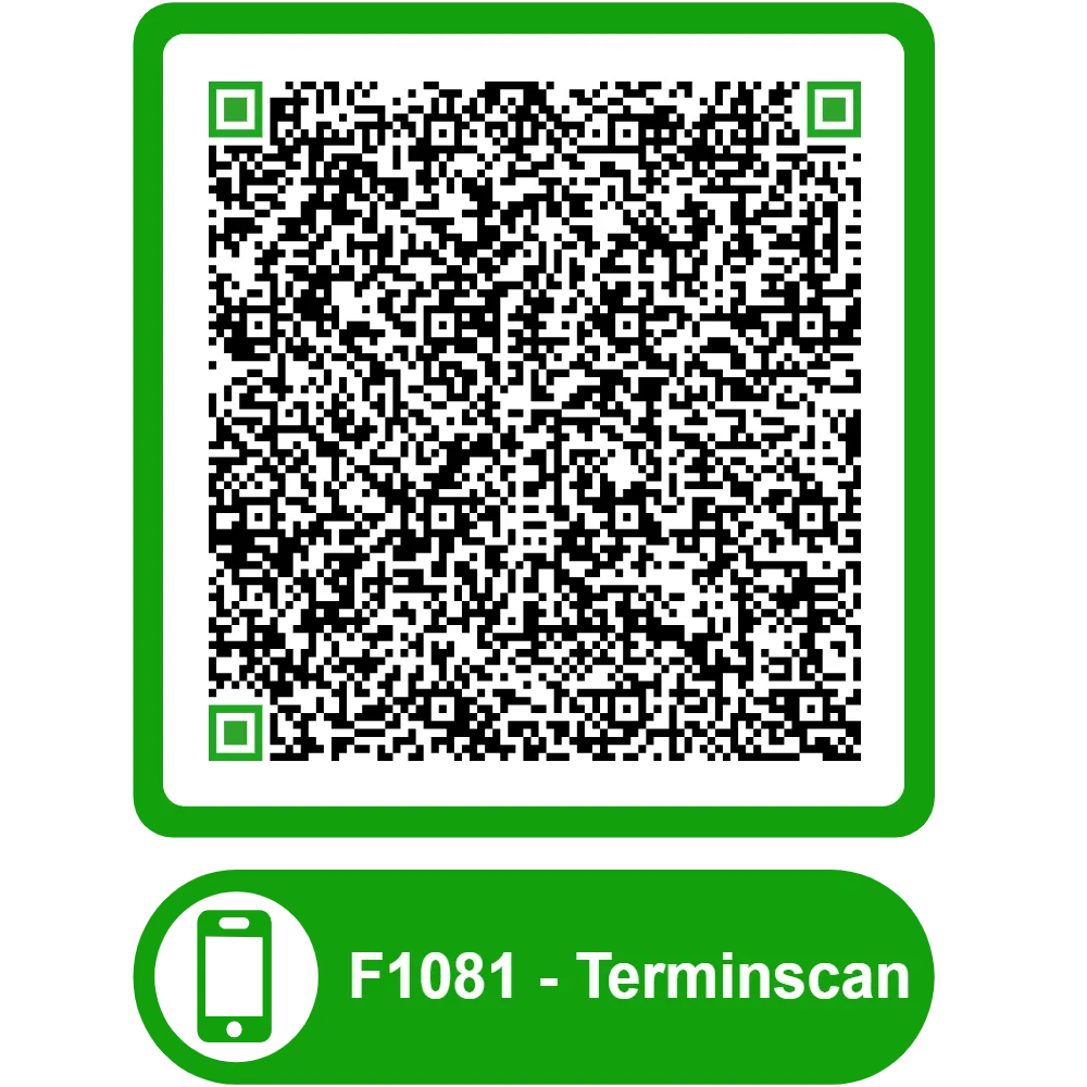 Scannable QR code for the appointment