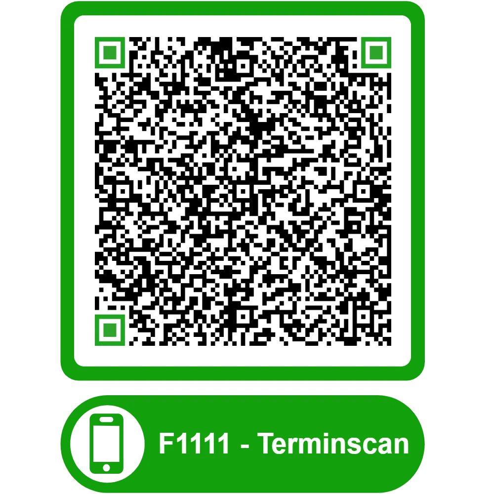 Scannable QR code for the appointment