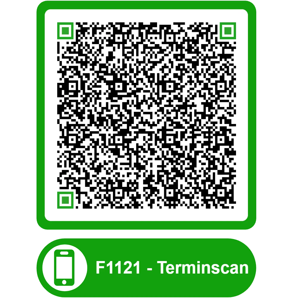 Scannable QR code for the appointment