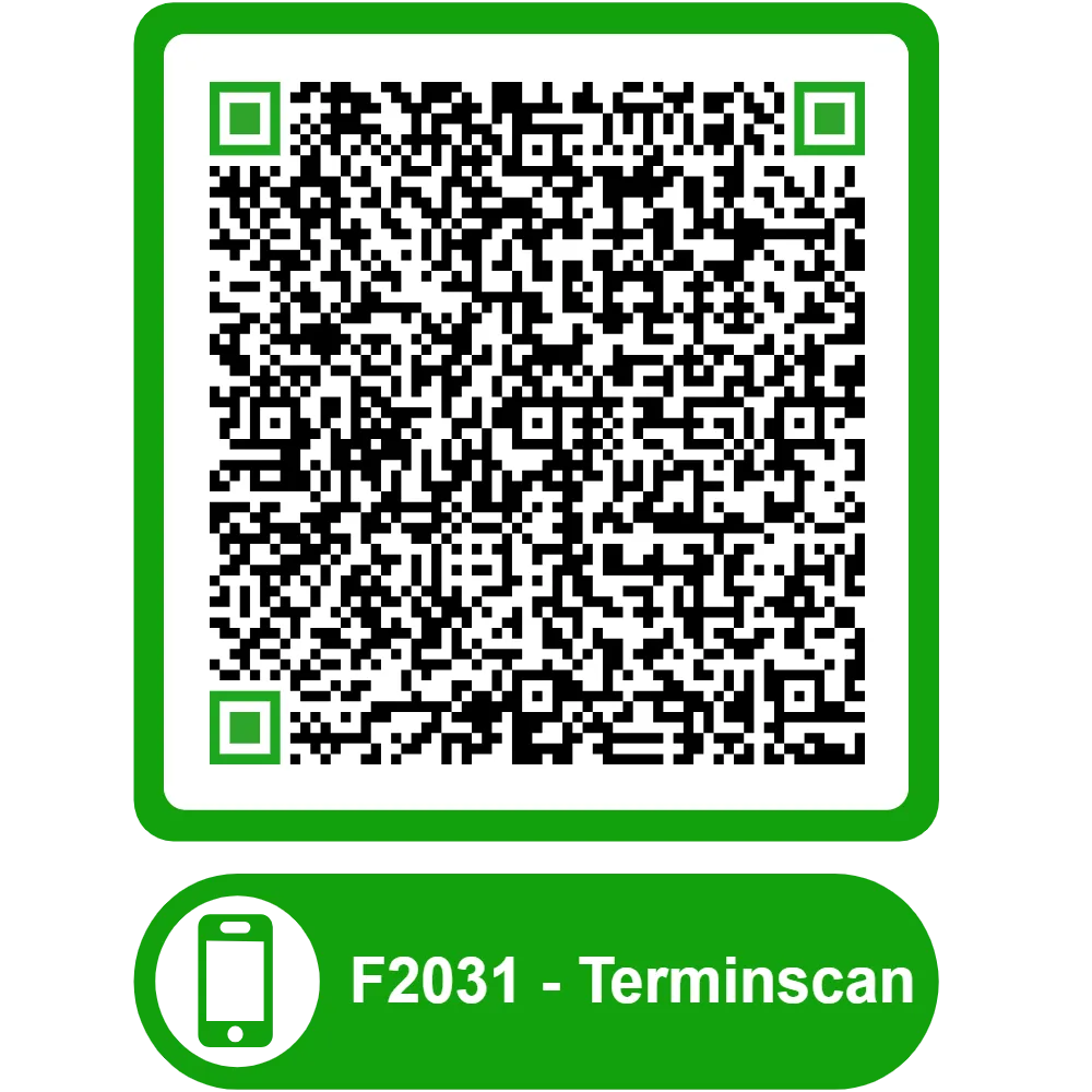 Scannable QR code for the appointment