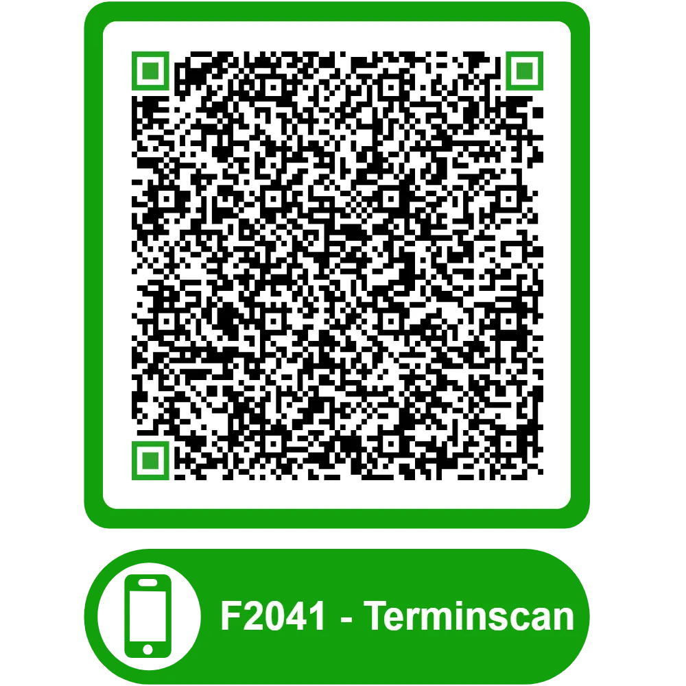 Scannable QR code for the appointment