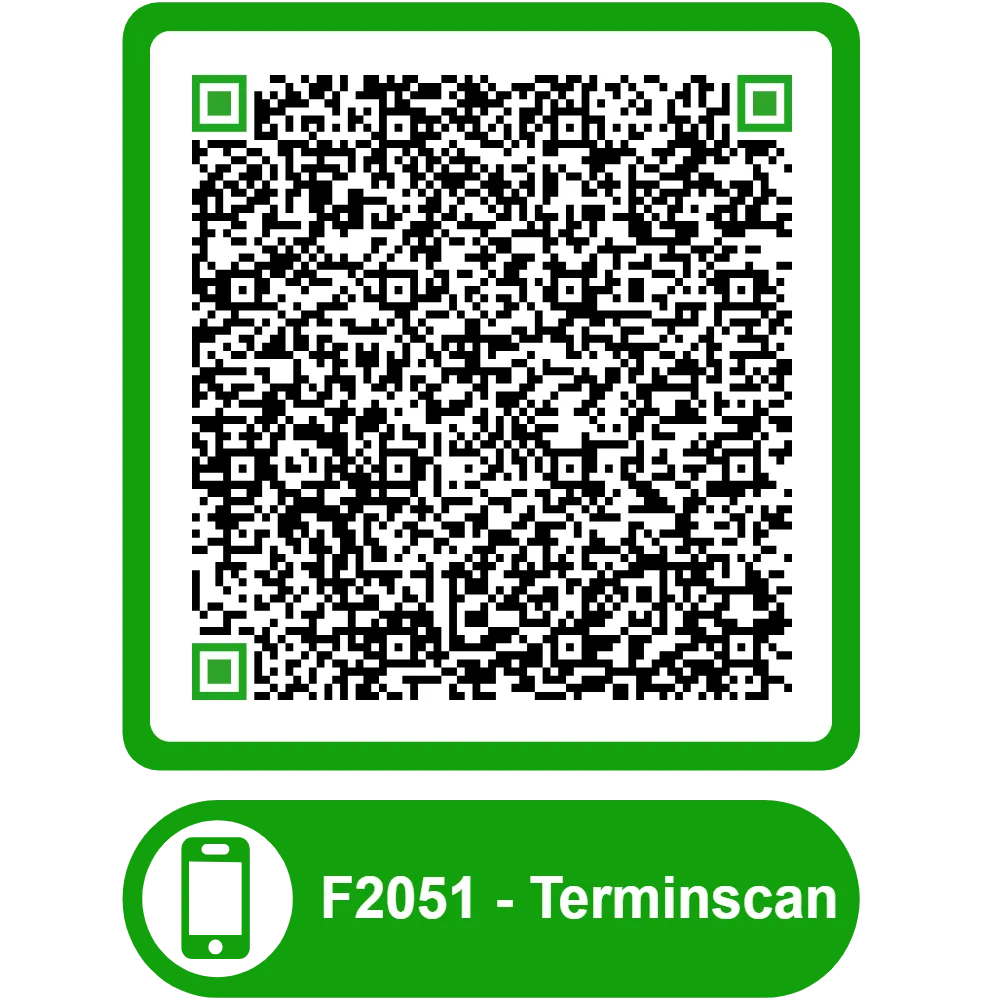 Scannable QR code for the appointment