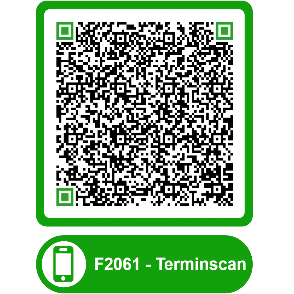 Scannable QR code for the appointment