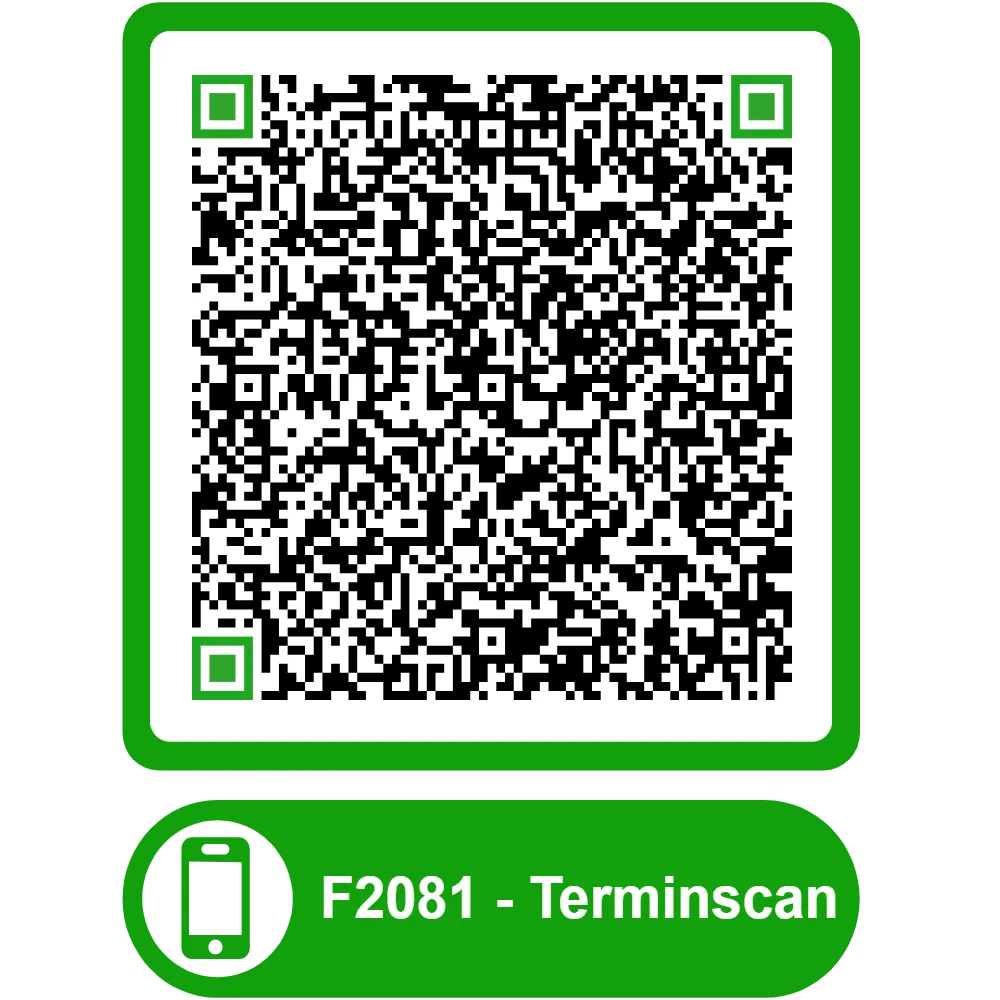 Scannable QR code for the appointment