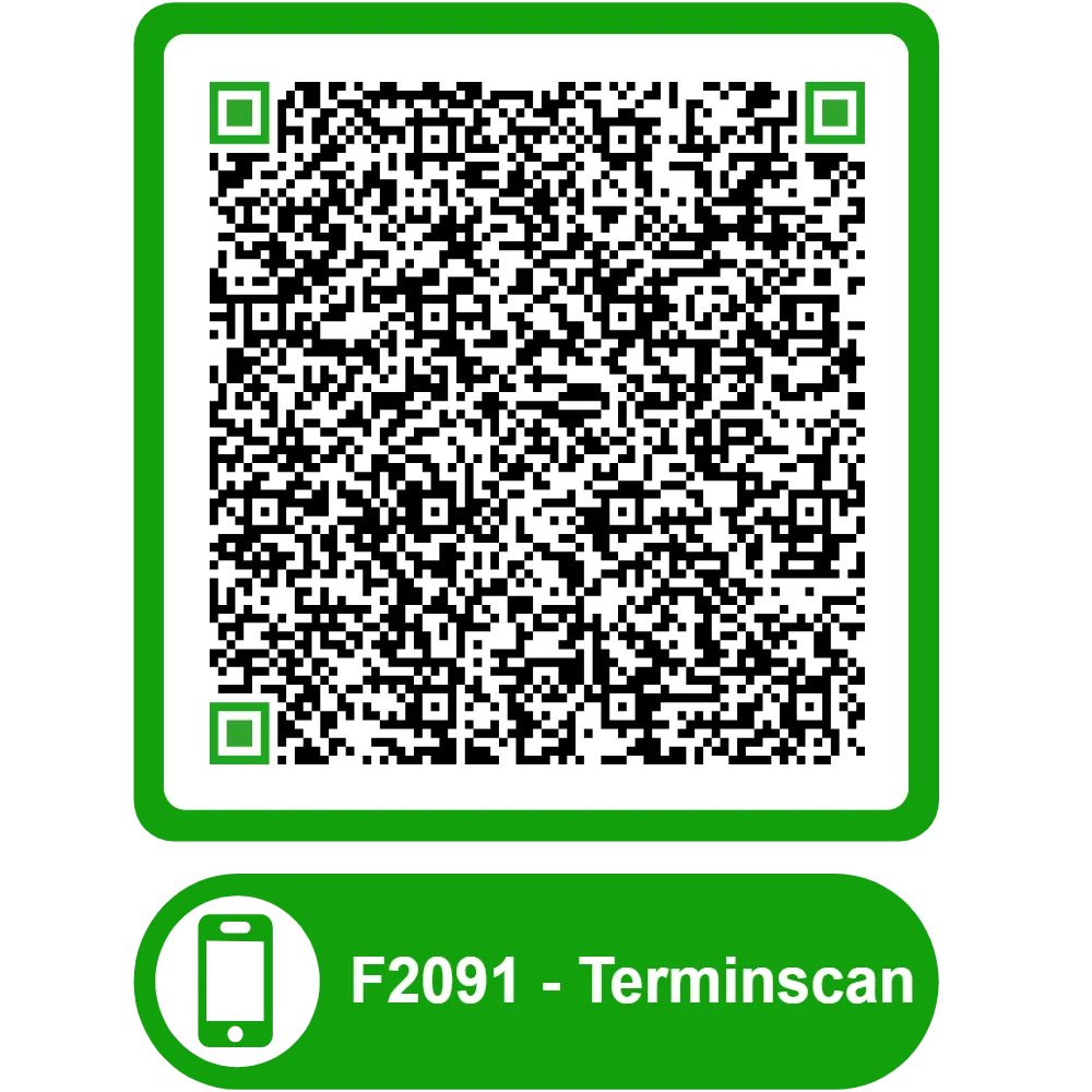 Scannable QR code for the appointment