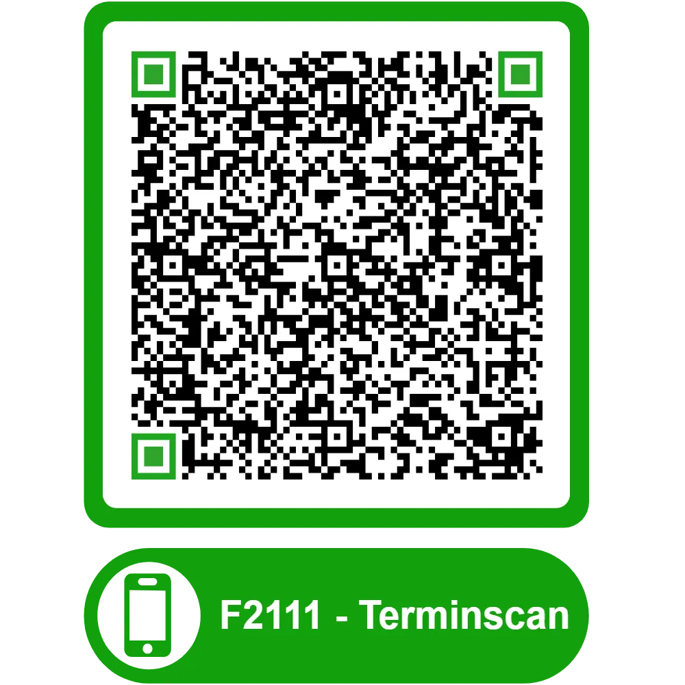 Scannable QR code for the appointment