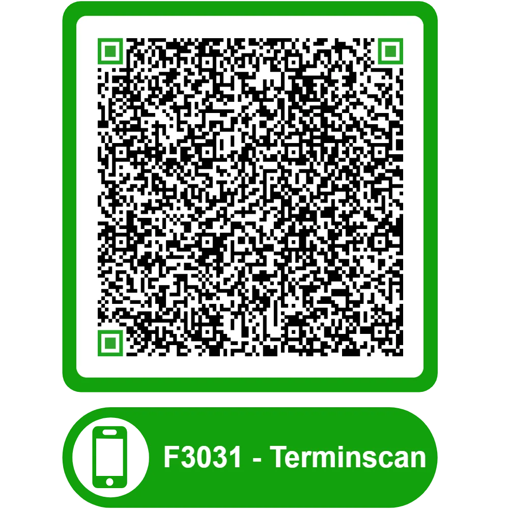 Scannable QR code for the appointment