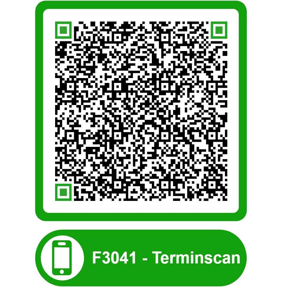 Scannable QR code for the appointment