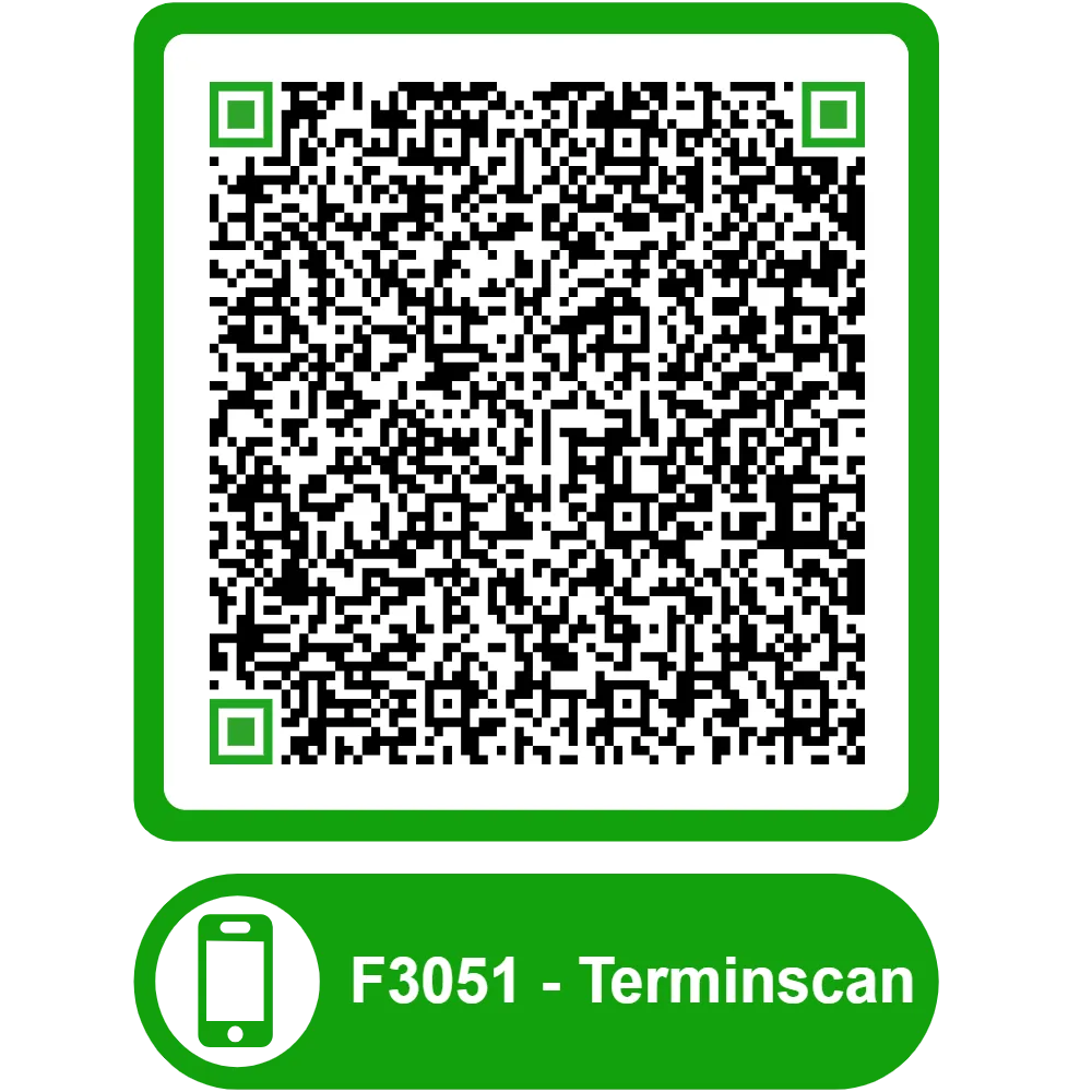 Scannable QR code for the appointment