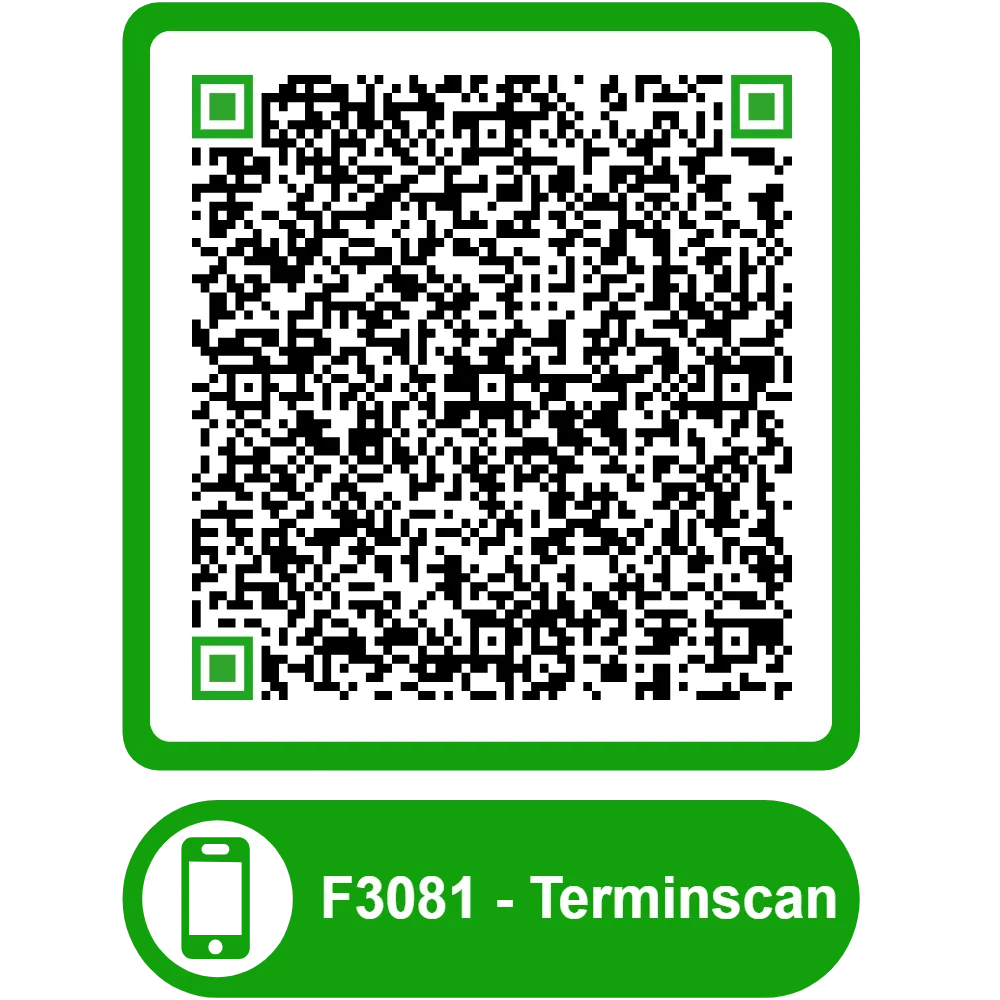 Scannable QR code for the appointment