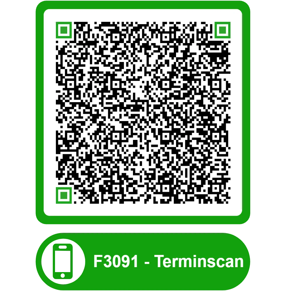 Scannable QR code for the appointment