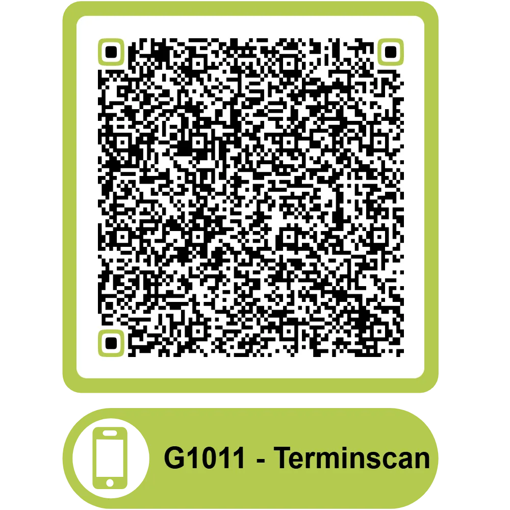 Scannbarer QR Code zum Termin
