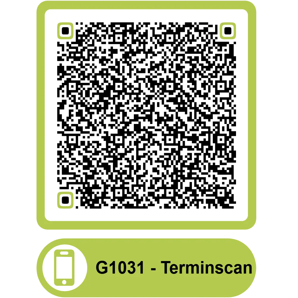 Scannbarer QR Code zum Termin