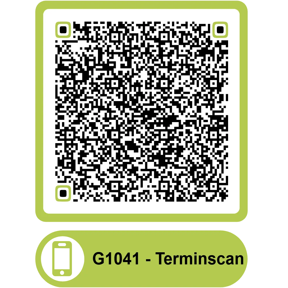 Scannbarer QR Code zum Termin