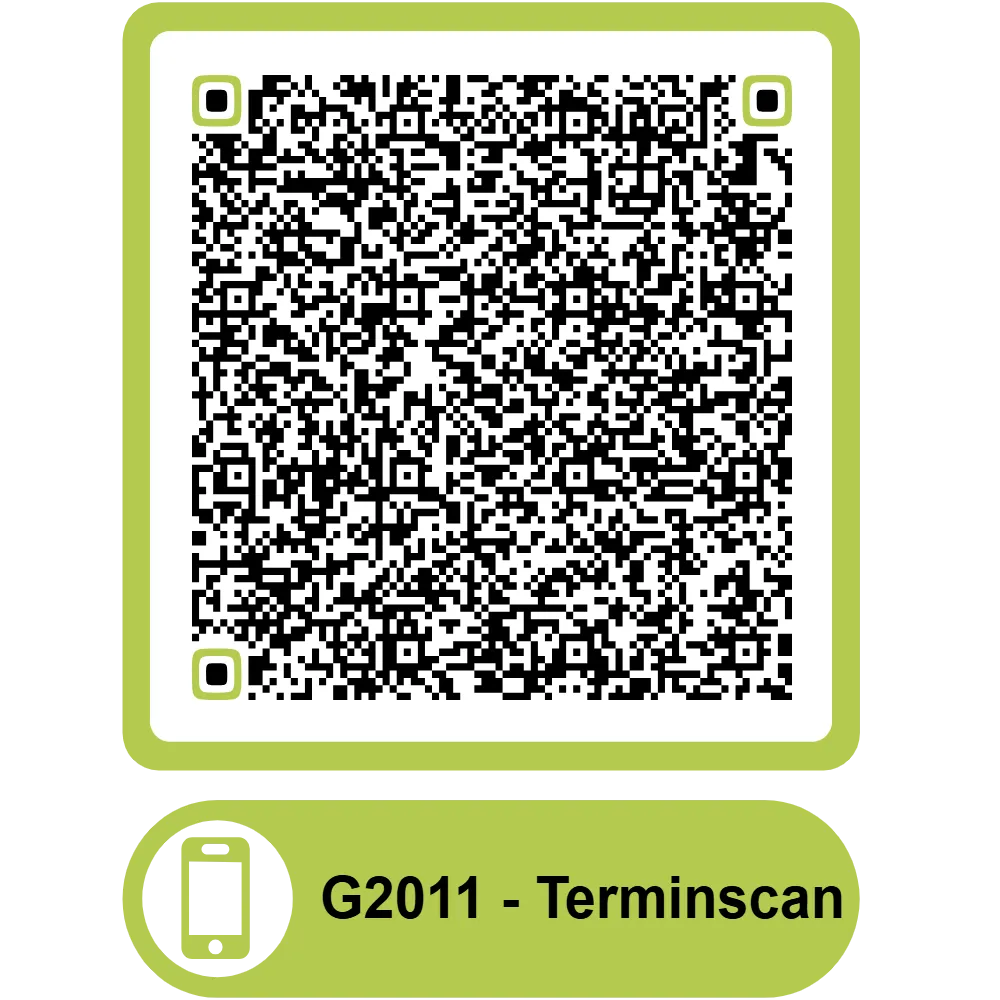 Scannbarer QR Code zum Termin