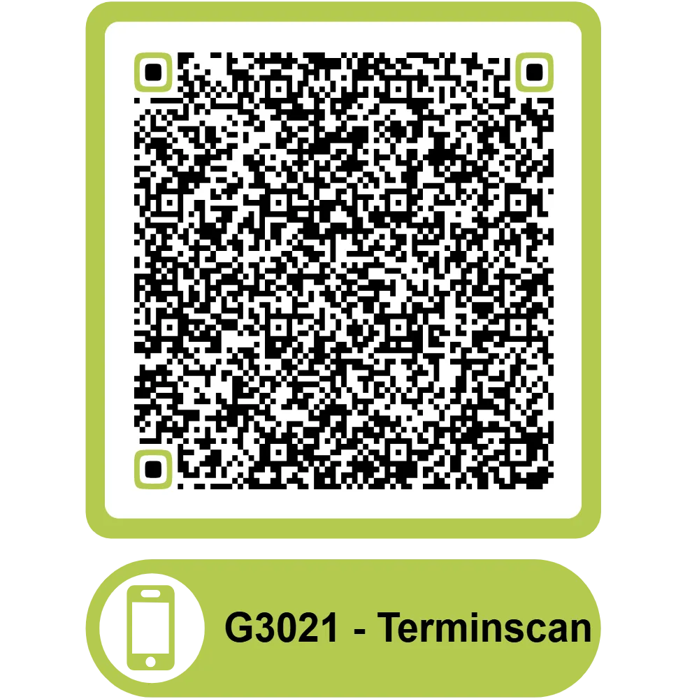 Scannbarer QR Code zum Termin