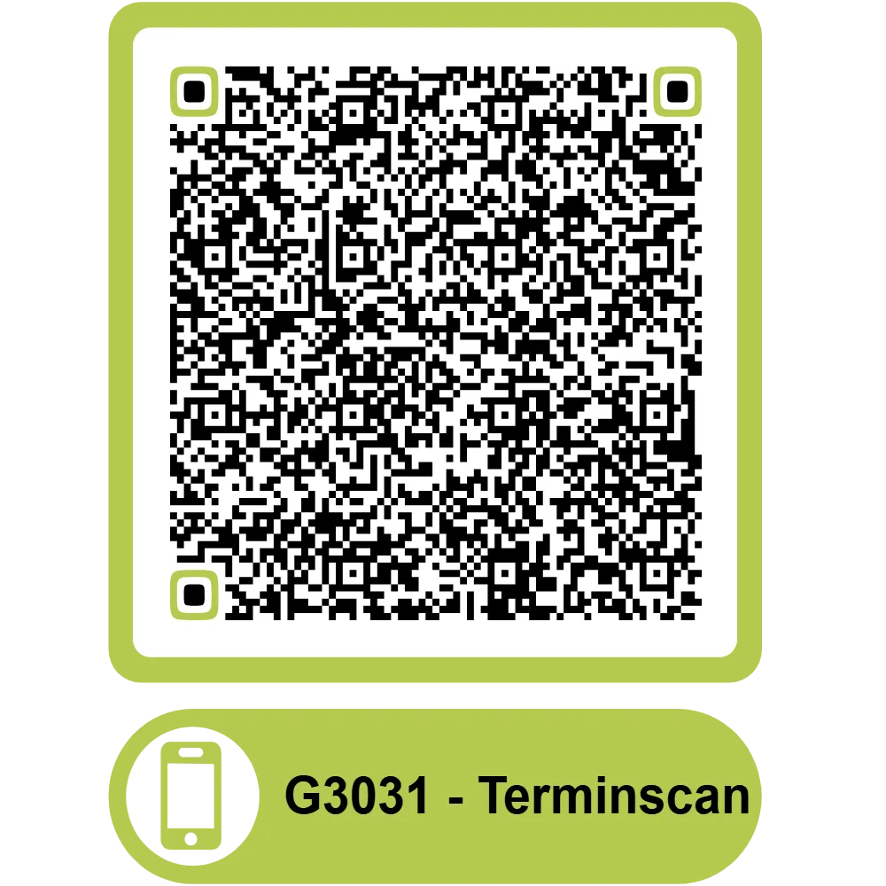 Scannbarer QR Code zum Termin