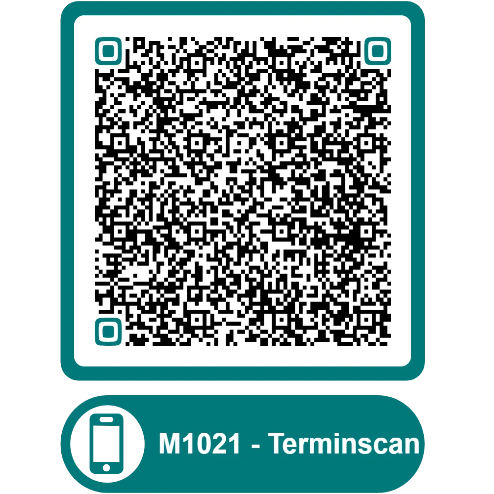 Scannable QR code for the appointment