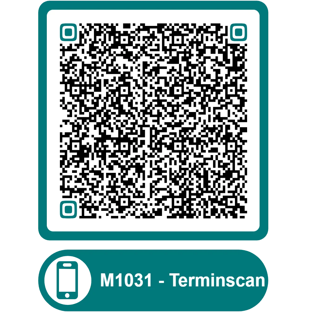 Scannable QR code for the appointment