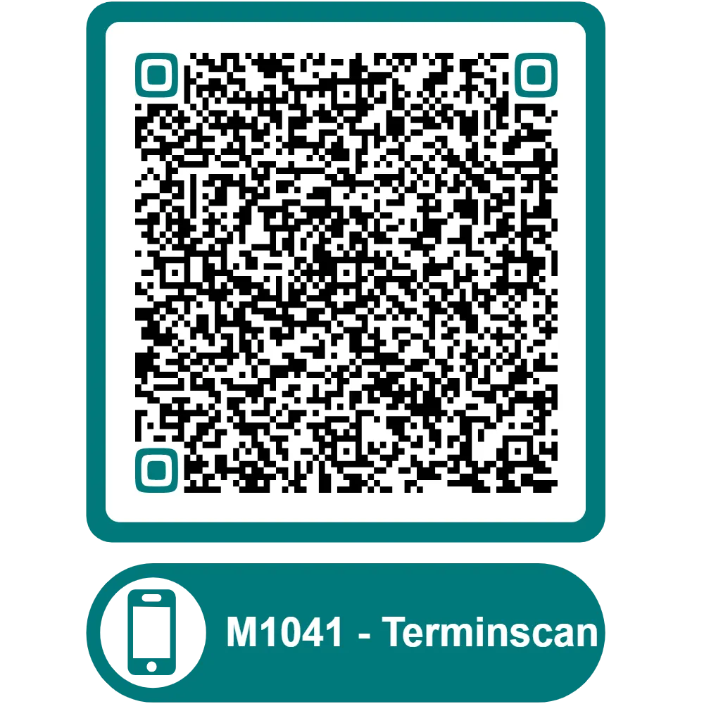 Scannable QR code for the appointment