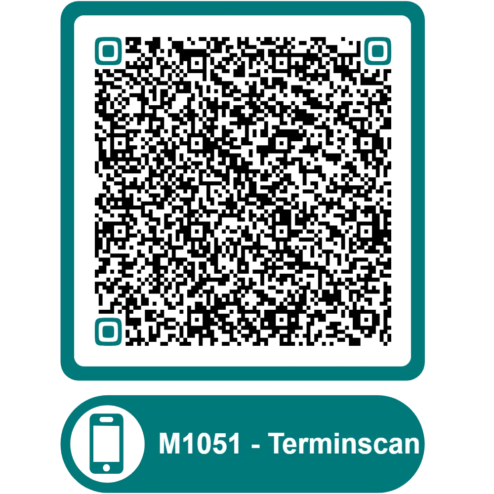 Scannable QR code for the appointment