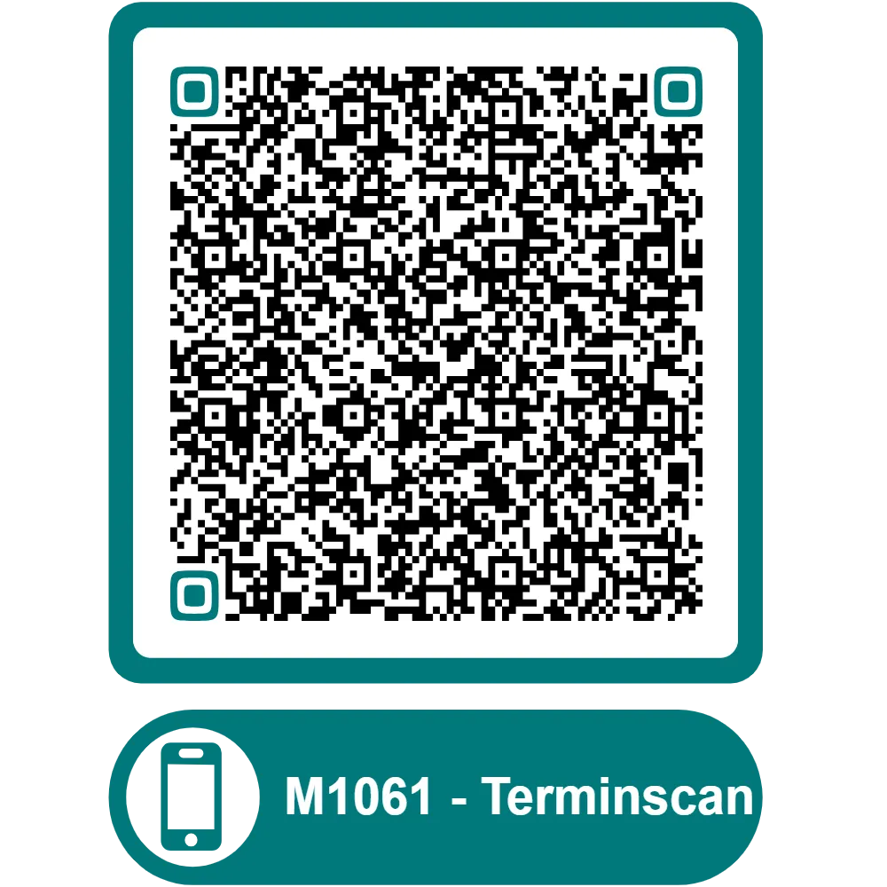 Scannable QR code for the appointment