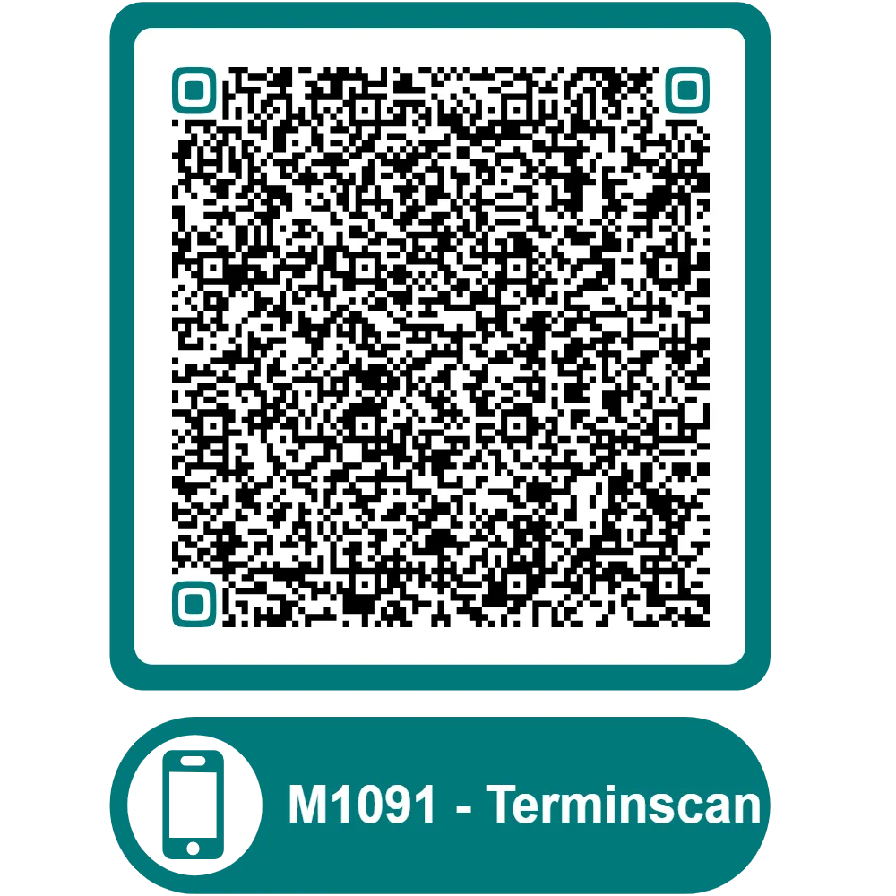 Scannable QR code for the appointment