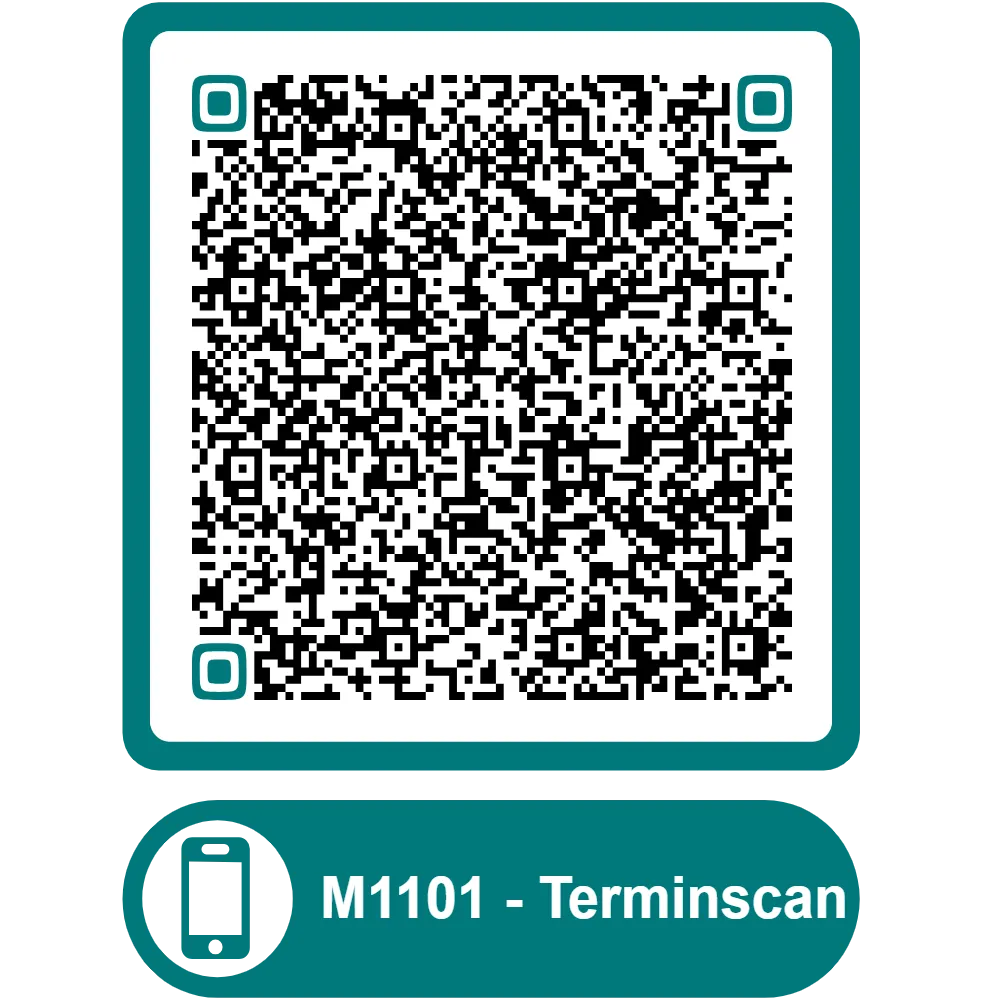 Scannable QR code for the appointment