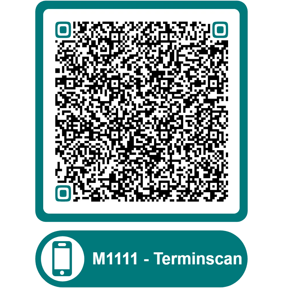 Scannable QR code for the appointment