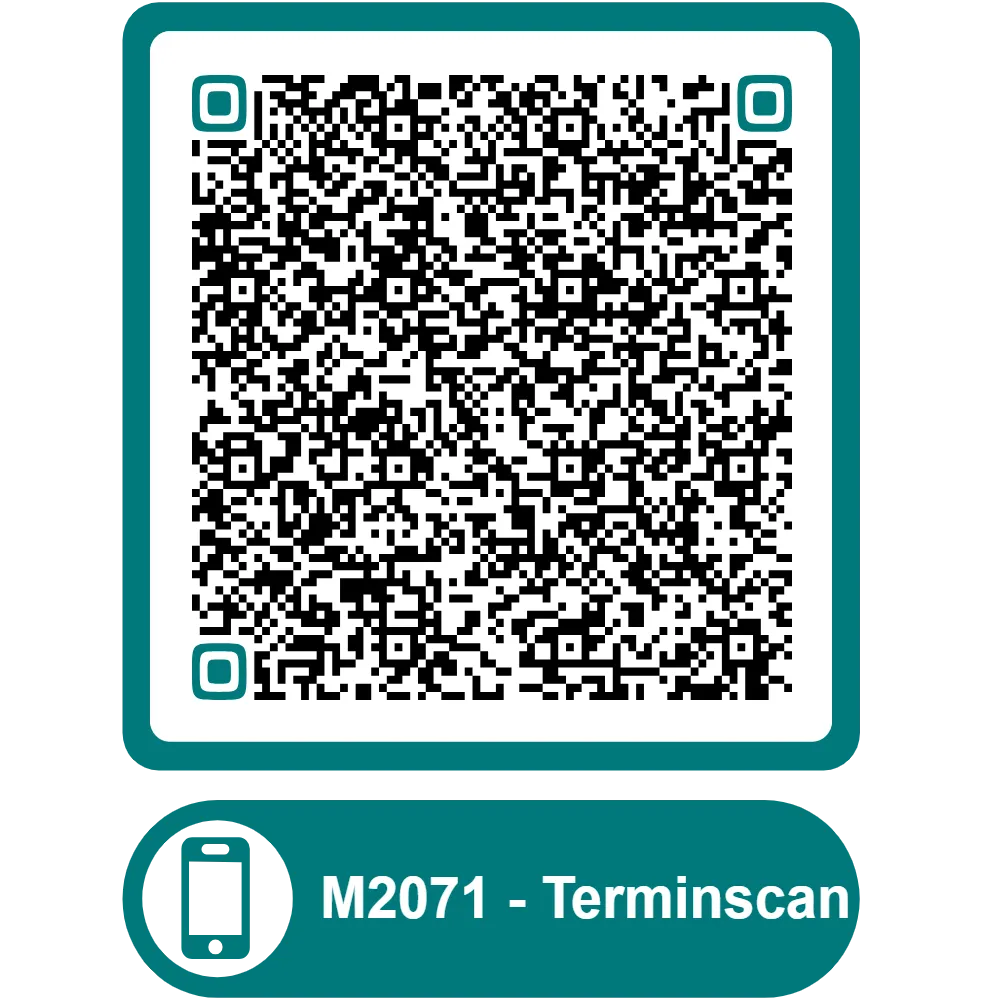 Scannbarer QR Code zum Termin