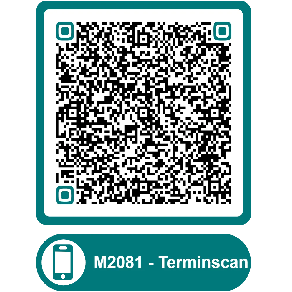 Scannable QR code for the appointment