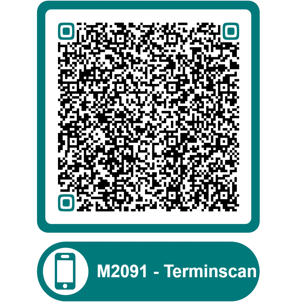 Scannable QR code for the appointment