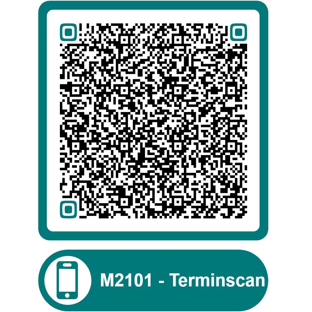 Scannable QR code for the appointment