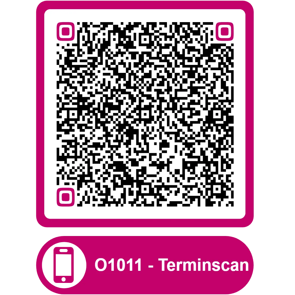 Scannable QR code for the appointment