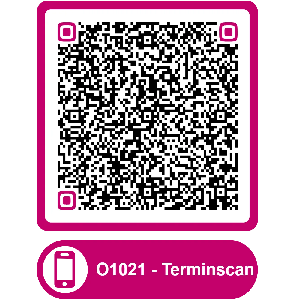 Scannable QR code for the appointment