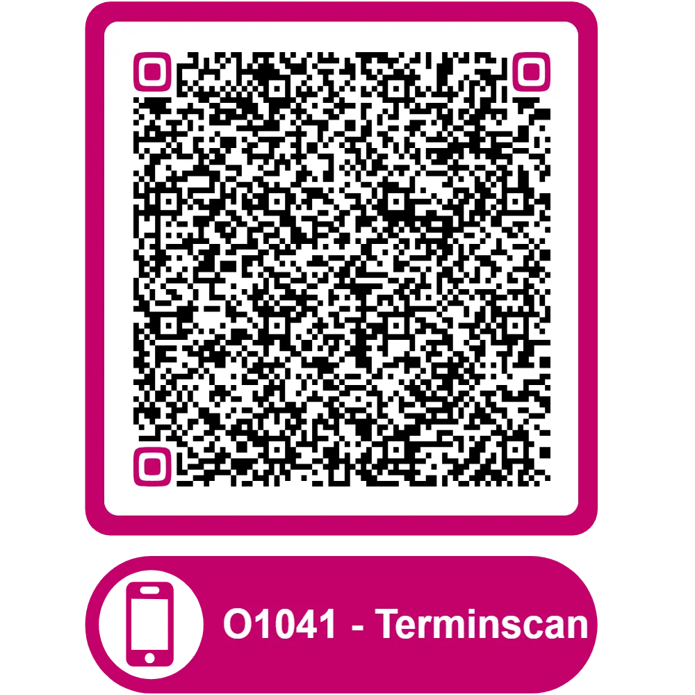 Scannable QR code for the appointment