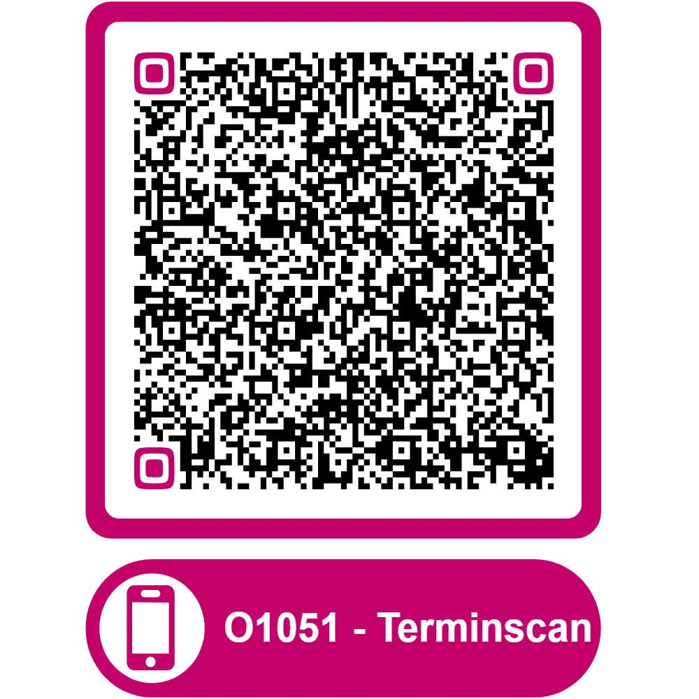 Scannable QR code for the appointment