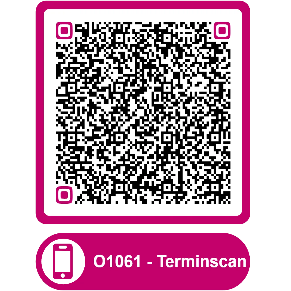 Scannable QR code for the appointment