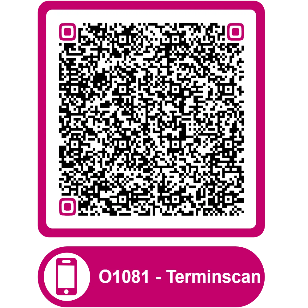 Scannable QR code for the appointment