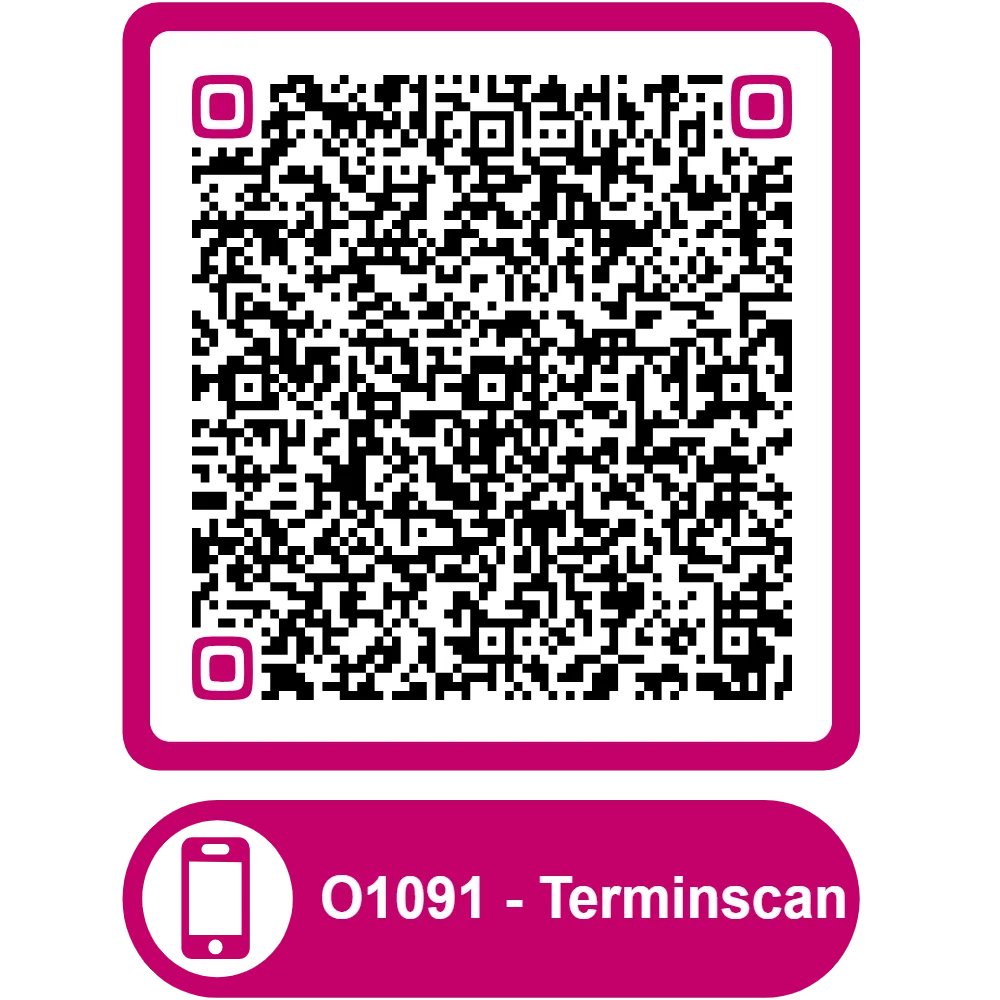 Scannable QR code for the appointment