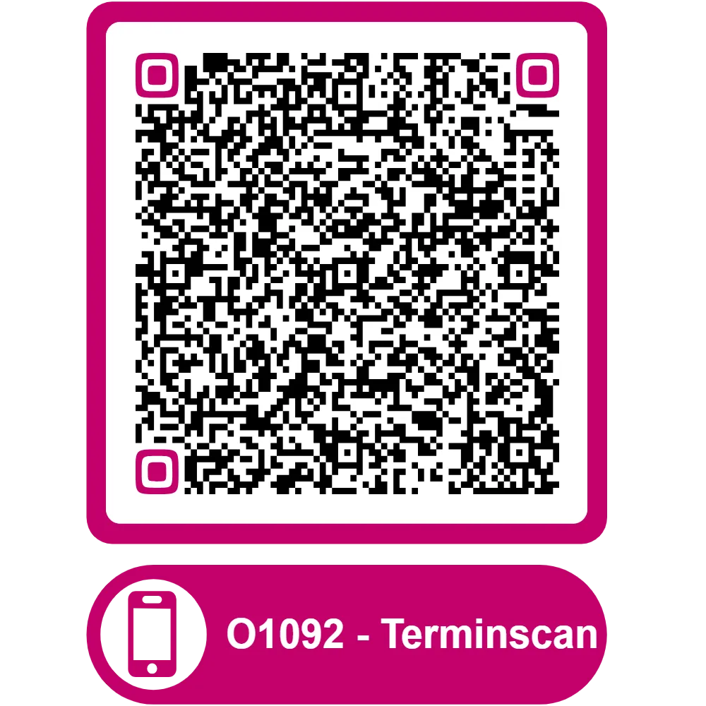 Scannable QR code for the appointment