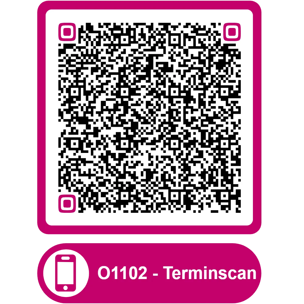 Scannable QR code for the appointment