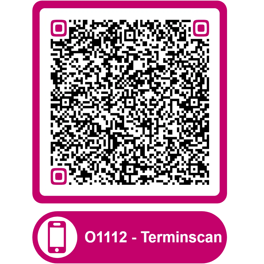 Scannable QR code for the appointment