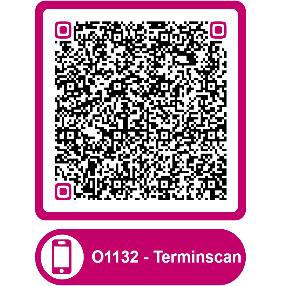 Scannable QR code for the appointment